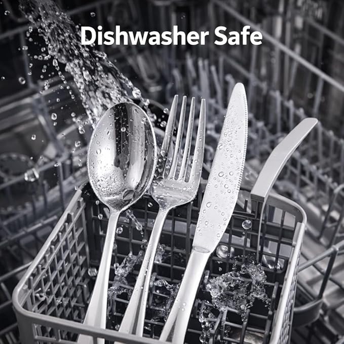Silverware Set 30-Piece, Stainless Steel Flatware Cutlery Set for 6, Mirror Polished, Dishwasher Safe, Tableware Set for Home, Kitchen, Wedding, Party