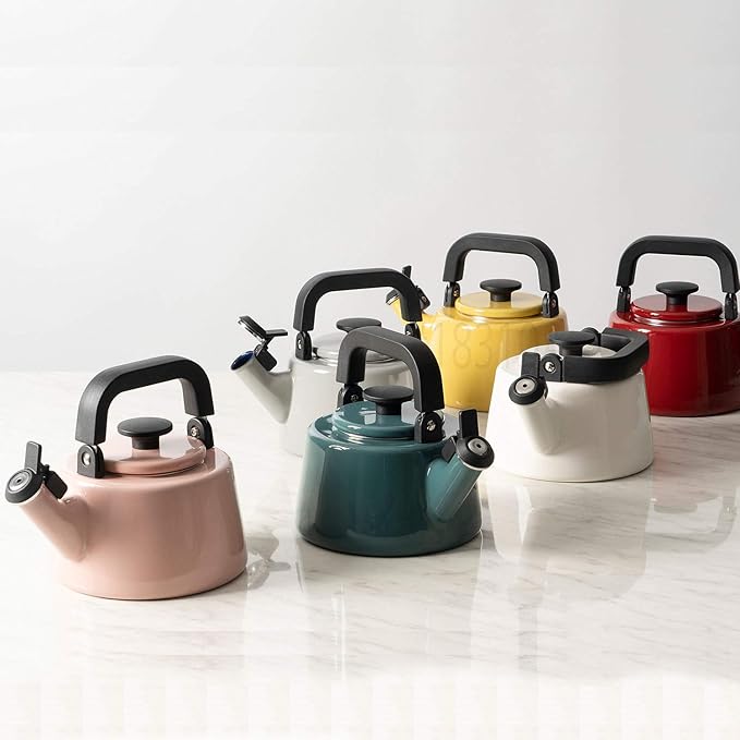 Fuji Horo CTN-2.1WK.SB Whistling Kettle, Induction Compatible, Cotton, 0.7 gal (2.1 L), Smoke Blue