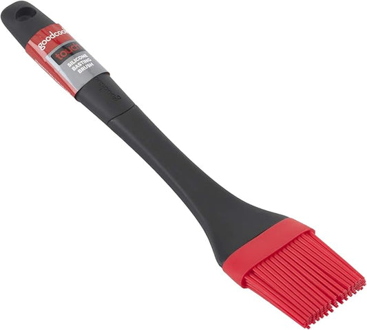 GoodCook Touch Silicone Basting Brush with Non-Slip Handle, Red/Black