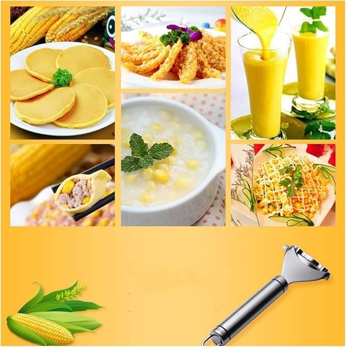 Stainless Steel Corn Peeler and Thresher Tool – Quickly Strip Corn Kernels from Cobs, Essential Kitchen Gadget for Effortless Corn Preparation