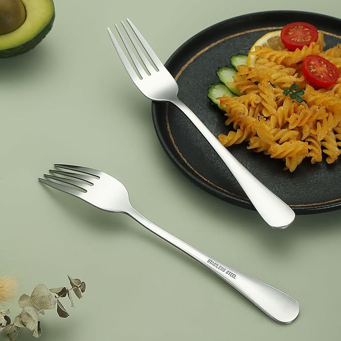 Evanda Dinner Fork 24 Pieces, Stainless Steel 8.07inch Forks, Cake Forks, Table Forks,Dessert Forks, Easy To Clean, Dishwasher Safe
