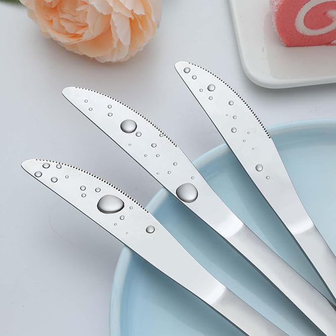 12 Pieces Butter Knives Set - 9 Inches Butter Knife, Food Grade Stainless Steel Dinner Knives Set, Mirror Polished Knife Silverware for Home, Restaurant, Kitchen, Dishwasher Safe