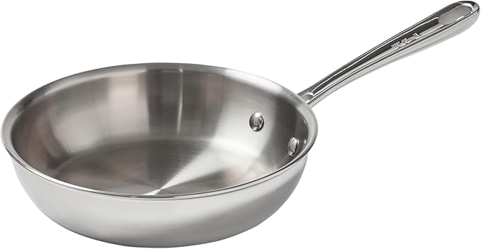 T-Fal Pro Tri-Ply Stainless Steel Fry Pan, 8 Inch, Induction Compatible, Oven Safe 500°F, Fast & Even Heat, Professional Quality & Durability, Frying Pan, Skillet, Cookware, Silver