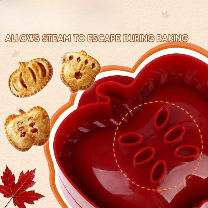 Apple Pie Mold 3-Piece Set, Fall-Themed Baking Pan for Pumpkin, Acorn & Apple Shapes, Halloween Thanksgiving Pastry Maker