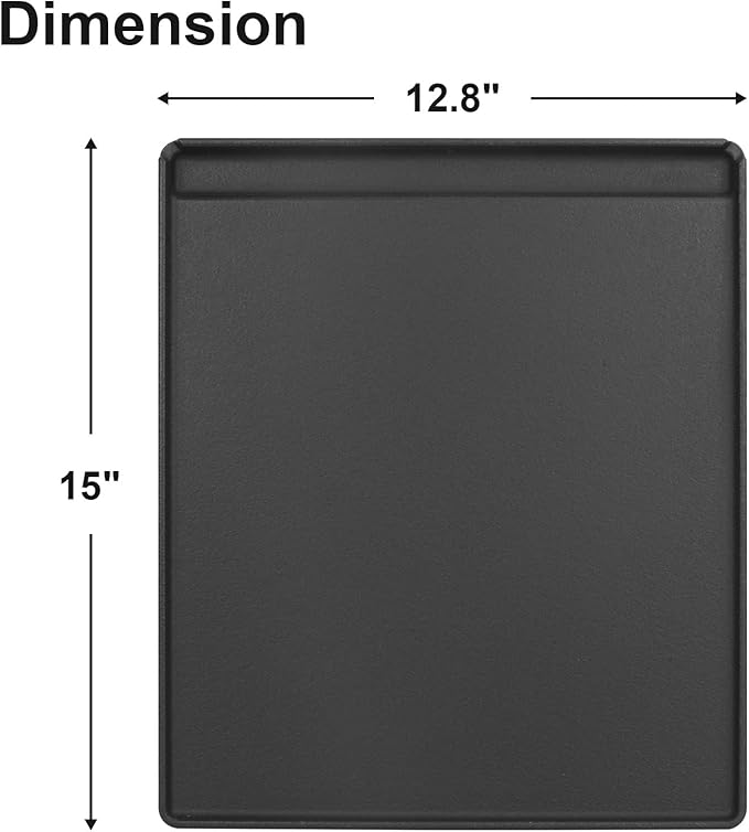 Cast Iron Reversible Griddle for Broil King Signet Series 20, 70, 90 Grills, Durable Griddle Replacement Parts for Broil King Crown Series 10, 20, 40, 90 Grills, 15" X 12.8", Black, Rectangular