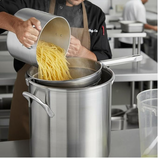 TrueCraftware- 6 qt. Stainless Steel 12" China Cap Strainer Fine Mesh- Cone Shaped Strainer Food Strainer Juice Strainer Kitchen Tools Food Colander For Straining Seeds Beans Sauces & More