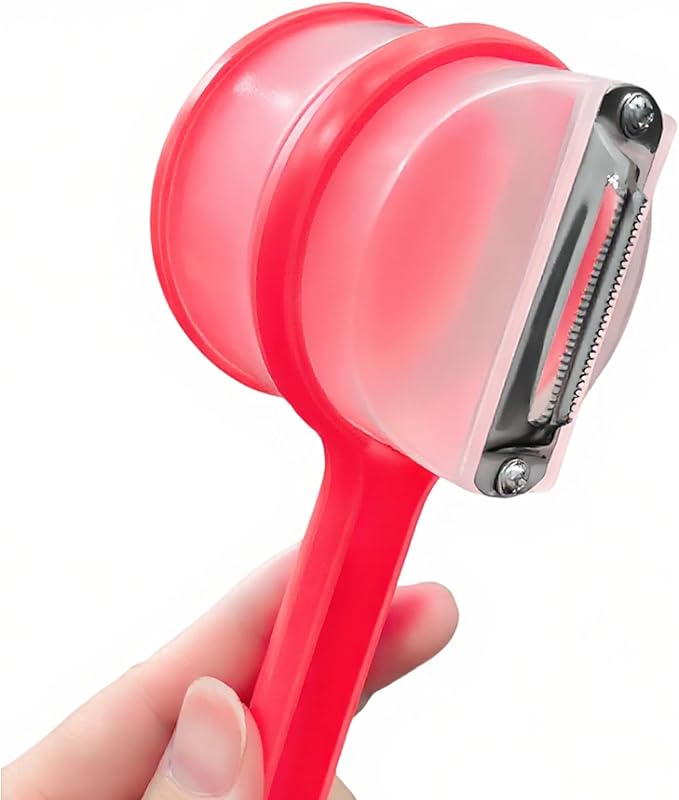 2 Pieces Fruit and Vegetable Peeler with Storage Box, Kitchen Peeler with Catcher, Large-Capacity Cup Body to Prevent Splashing, Sharp Blade for Soft Fruits