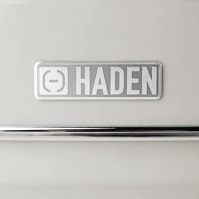 Haden Heritage 2-Slice Wide-Slot Toaster, Stainless-Steel Bread Toaster with Adjustable Browning Control, Non-Slip Feet & Crumb Tray, Ivory & Chrome