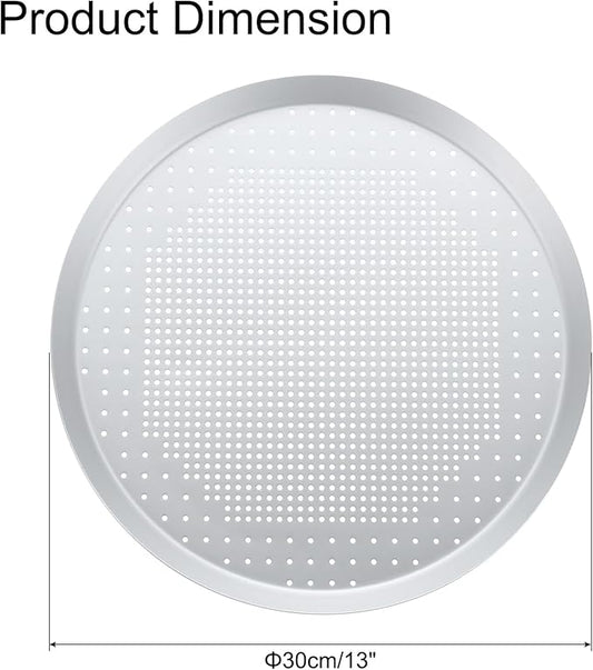 uxcell Pizza Screen, 13" Restaurant-Grade Aluminum Pizza Baking Screen with Holes Seamless for Pizza Party Kitchen Restaurant Cooking, Silver Tone