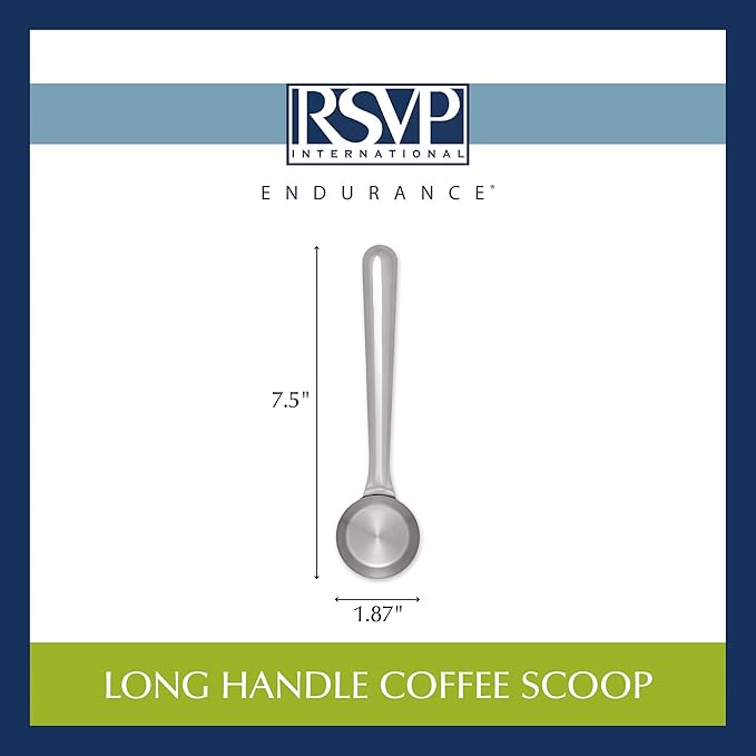 RSVP International Coffee Scoop Collection, 2-Tablespoon, Long Handle, Stainless Steel