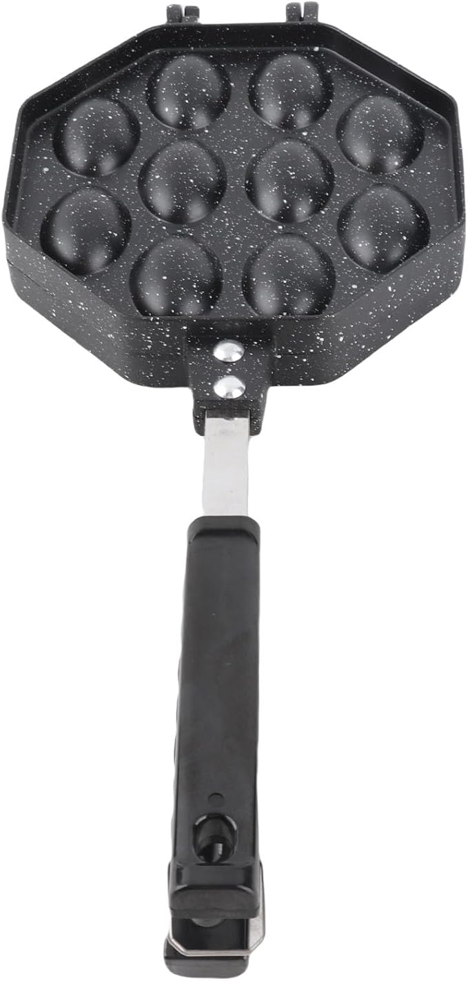 Egg Waffle Pan Stovetop Aluminum Alloy Anti Stick Bubble Maker Commercial 15x37.5cm