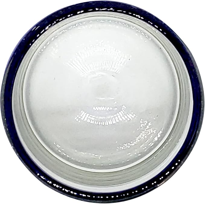 Cobalt Blue Rim 8 oz DOF Rock Glasses (set of 6), Recycled Glass, Lead-free, Toxin-Free (DOF Rocks)