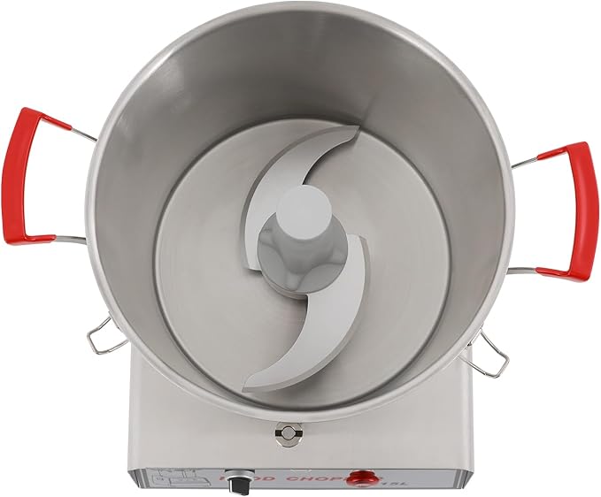 DLINANTA 15L Commercial Food Chopper 1400W, Stainless Steel Electric Vegetable & Meat Processor for Mincing, Heavy Duty Restaurant Chopping Machine with Safety Lock
