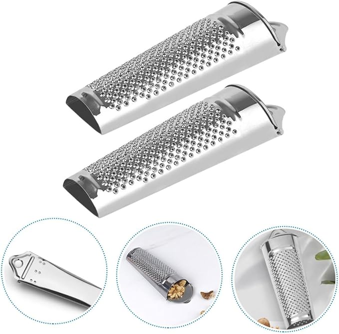 2pcs Stainless Steel Ginger Zester Grater Multi Functional Kitchen Tool for Garlic Cheese Spices More Ergonomic Non Slip Handle for Effortless Grating for Home Restaurant Use