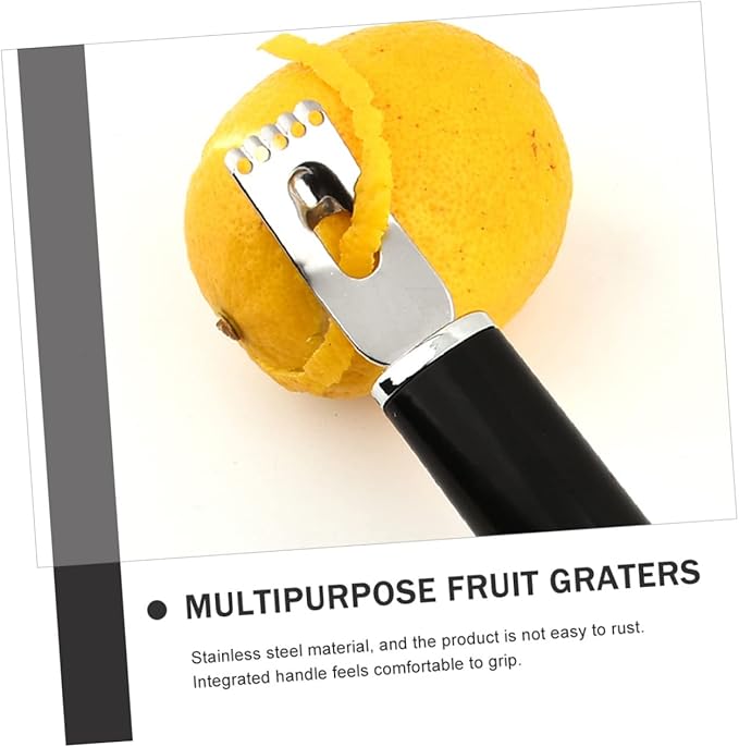 OUNONA Stainless Steel Lemon Grater for Citrus Fruits Portable Kitchen Tool for Home Use for Grating Lemons and Oranges Easy to Clean for Cooking and Baking Random Color