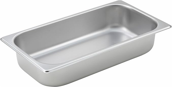 Winco 1/3 Size Pan, 2-1/2-Inch, Stainless Steel