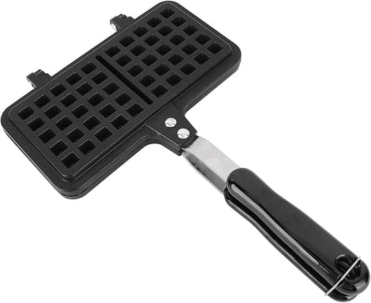 AYNEFY Grill Pan Stovetop Waffle Pan Double Side Grill Aluminum Waffle Maker for Kitchen Baking Cooking 8.3x13x1.2in Baking Supplies