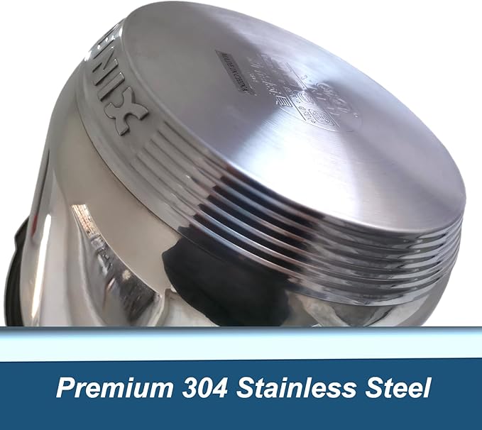 XINFU Heavy Duty 304 Stainless Steel Pressure Cooker 10.6 Quart for Big Family, Standard & Fast Mode, Multi-Safety, Even-Heat Patented Base, Compatible with Gas, Electric, Ceramic and Induction Stoves