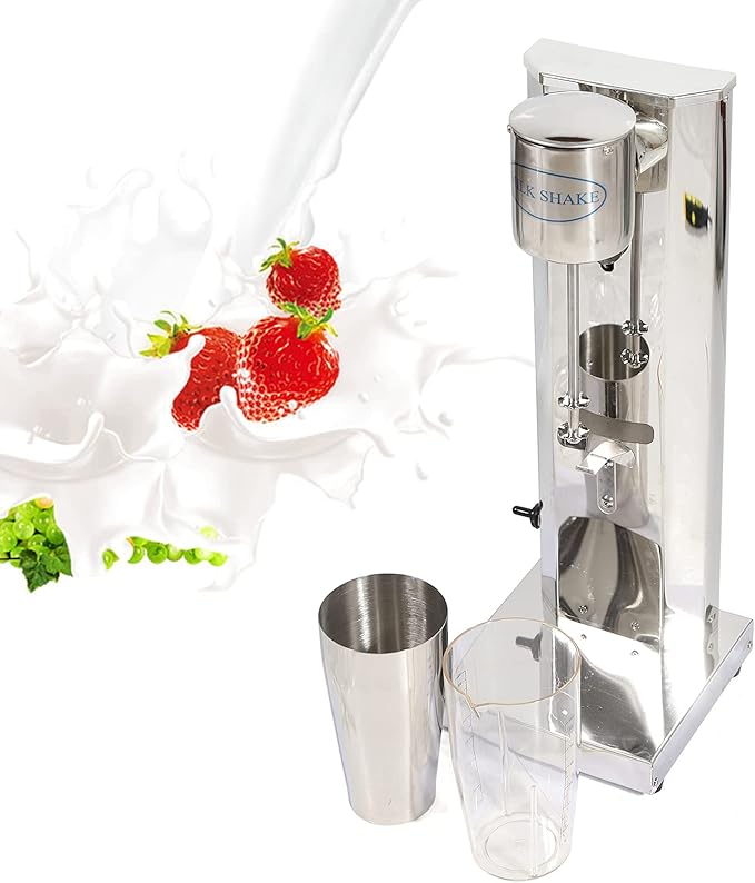 Milkshake Maker Electric Drink Mixer Commercial Milkshake Machine Stainless Steel 18000RMP (Single Head D)