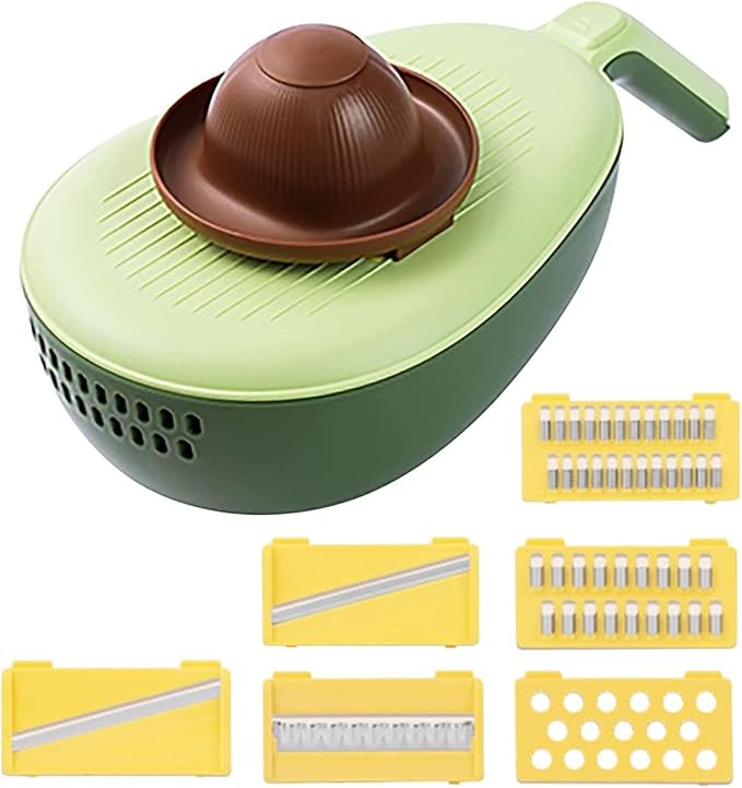 Kitchen cheese grinder, shredded potato grinder, slicing kitchen multifunctional vegetable cutter, coarse, medium, fine (green)