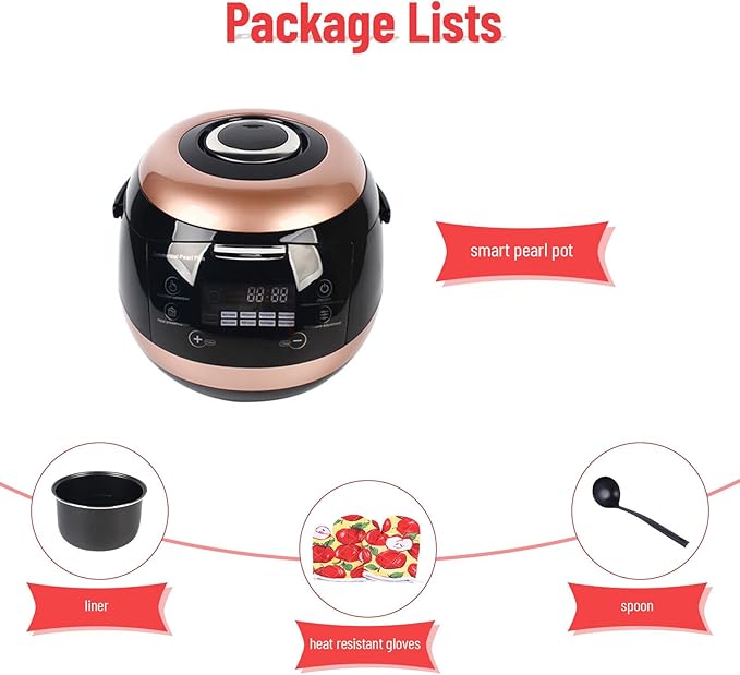 5L Automatic Pearl Pot, Commercial Household Non-Stick Pearl Pot, Professional Pearl Steamer Coffee Pot, 110V 900W Anti-Hot Design, Intelligent Touch Screen Control Panel