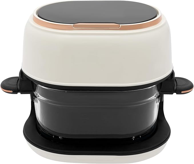 banborba Air Fryer, 900W 4.23QT Glass Air Fryer, Smart Compact Airfryer with Digital Display, 140℉-374℉ Adjustable Temperature, 120 Min Timer, for Cakes, Chicken Wings, Fish, Meat, Shrimp, Vegetables