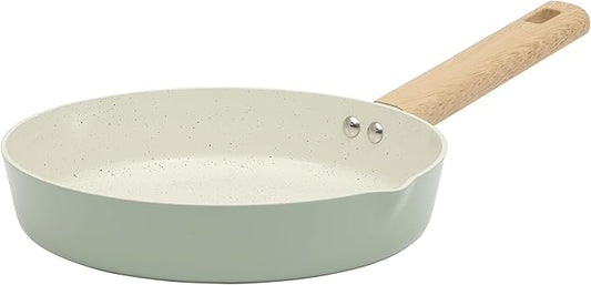 Gibson Home Marbleton 9.5 Inch Aluminum Cookware Non-Toxic Premium Ceramic Non Stick Frying Pan, Kitchen Egg, Omelet, Pots, Sage Green, Induction Safe