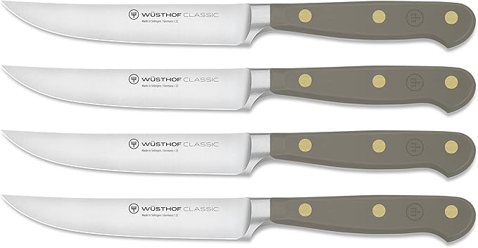 WÜSTHOF Classic Velvet Oyster 4 Piece Steak Knife Set