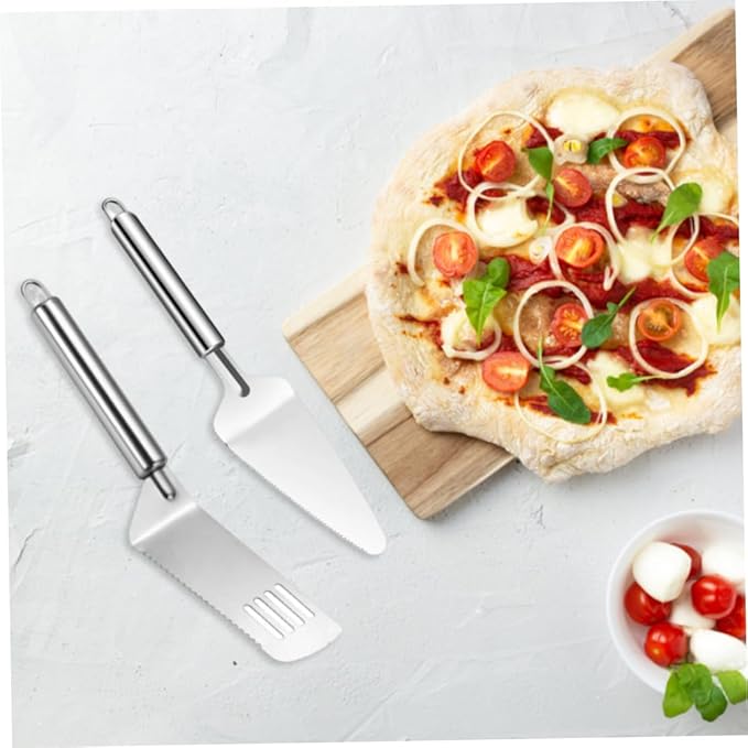 Stainless Steel Cake Spatula Set Wedding Cake Cutter Multifunctional Lasagna Cutting Server 2 Pieces Server Knife Spatulas