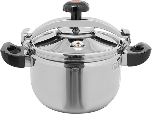 LyeXD 9L/9.51 Qt Stainless Steel Pressure Cooker, Stainless Steel Pressure Stewing Pot with Two Safety Clips, Pressure Canner Olla de Presion,One-Hand Locking Induction Compatible Cookware for Home