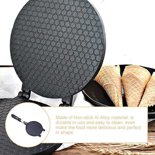 Waffle Cone Maker, Nonstick Waffle Bowl Ice Cream Cone Maker Machine, Pancake Crispy Egg Roll Crepe Baking Pan Pancake Omelet Mold for Stoves Top