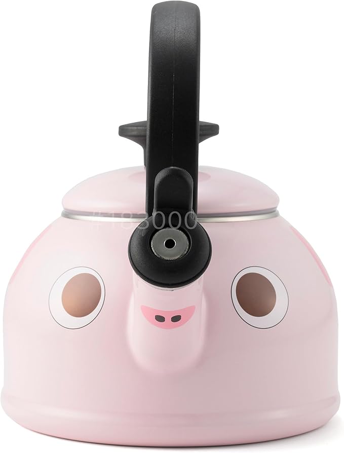 Fuji Hollow Whistling Kettle, 0.4 gal (1.6 L), Induction Compatible, Animal Kettle, Pig DOY-1.6WK.B