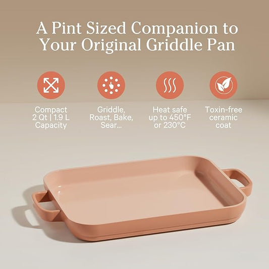 Our Place Mini Griddle Pan | 9" (2 Qt) Nonstick Ceramic Griddle Pan for Stovetop & Oven | PFAS-Free, Oven-Safe up to 450°F, Easy-Grip Handles | Spice
