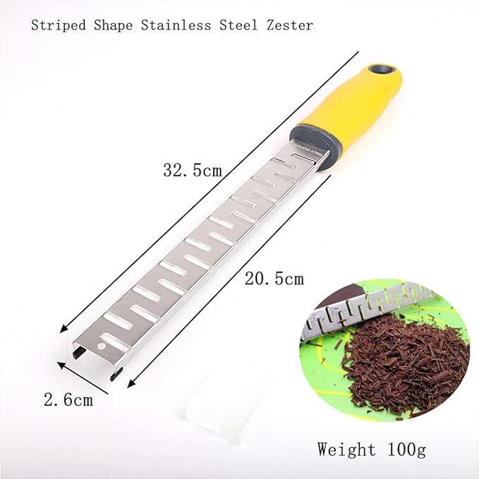 LoBake(LoBake) 3 Designs Toothed Striped Multifunctional Stainless Steel Lemon Zester Cheese Chocolate Ginger Grinder Fruit Grater Kitchen Tool (Small Striped)