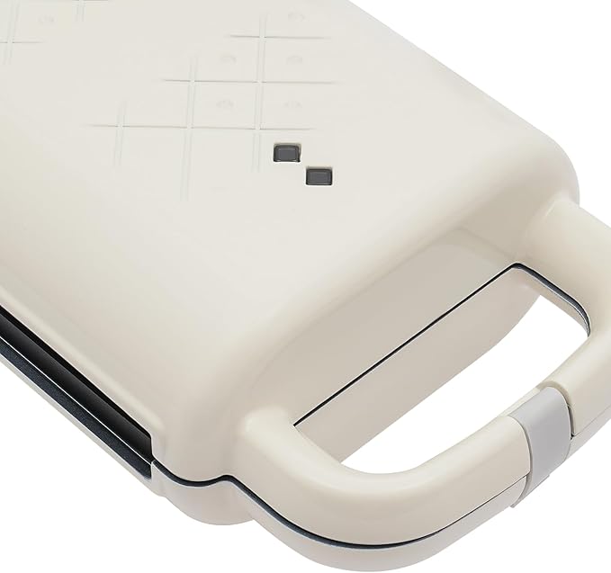 Sandwich Maker,Personal Breakfast Machine,Portable Sandwich Maker,Pizza Pockets,Electric Contact Grill Single for Making Sandwiches,Eggs,Bacon (White)