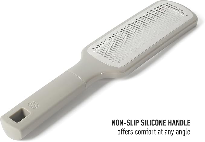 Calphalon Prime Stainless Steel Handheld Cheese Grater W/Cover & Rubber Handle - Taupe