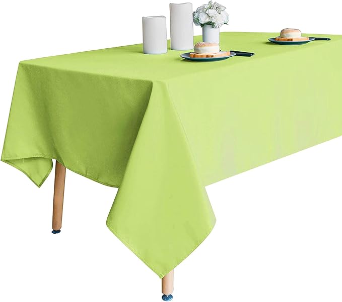 Obstal 210GSM Rectangle Table Cloth - Heavy Duty Water Proof Microfiber Tablecloth, Decorative Fabric Table Cover for Outdoor and Indoor Use (Light Green,60 x 84 Inch)