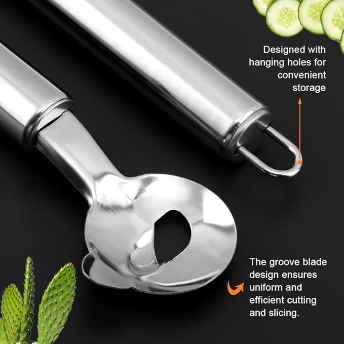 3Pcs Cactus Peeler Tool Stainless Steel Cuchara Pelador de Nopales Chinese Knife Sliced Noodle Tool for Kitchen Cooking Noodle