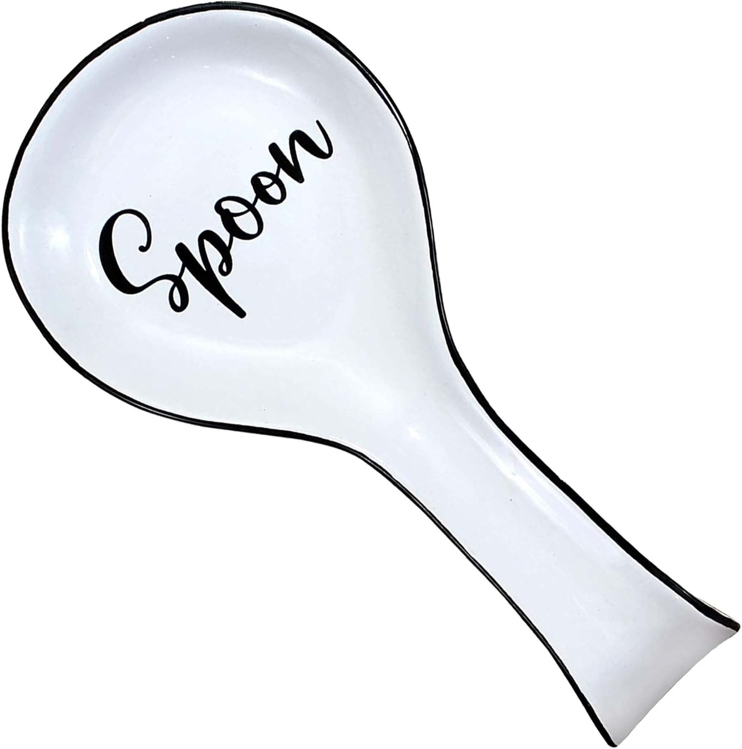 Home Acre Designs Spoon Rest For Kitchen Counter & Stove Top - White Ceramic Spoon Holder for Cooking & Counter Protection - Essential Kitchen Gadgets - White Farmhouse