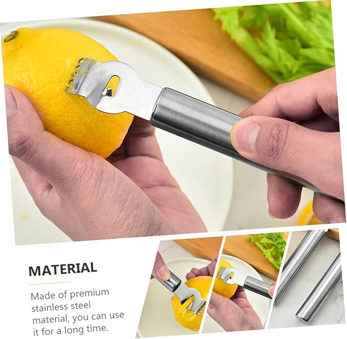 3pcs Stainless Steel Lemon Peeler and Zester Kitchen Tool for Citrus Fruits Ergonomic Design for Comfortable Gripping Resistant Grater for Preparation