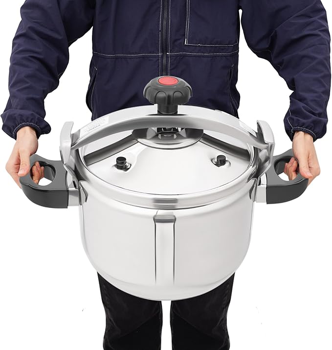 23.2 Quart Pressure Cooker Stainless Steel Pressure Cooker, Large Capacity, Commercial Pressure Cooker Clamp On Type, Single Valves for Family or Commercial Use