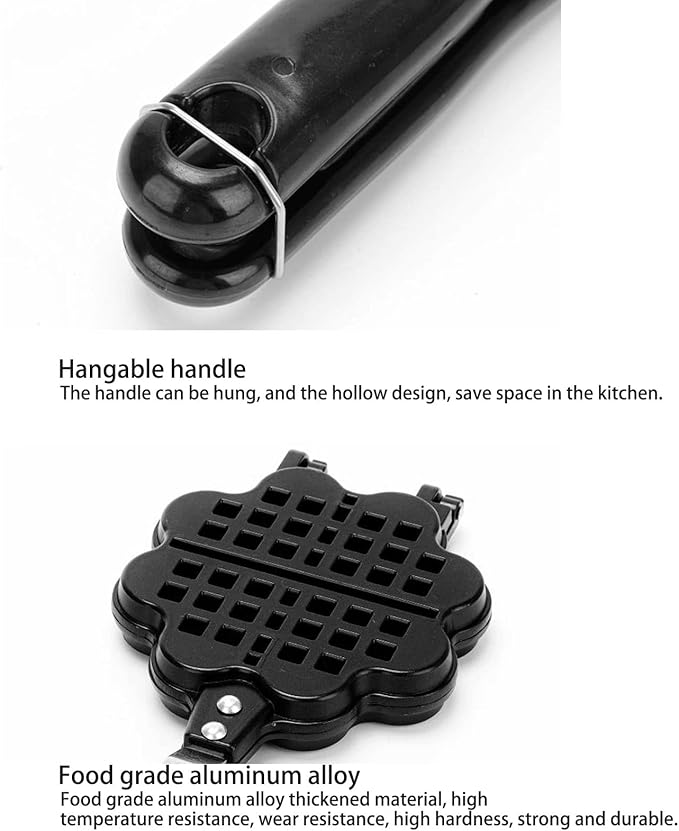 Waffle Mold Pan, Waffle Maker Pan, Waffle Iron Stove Top, Suitable for Making Delicious Homemade Waffles