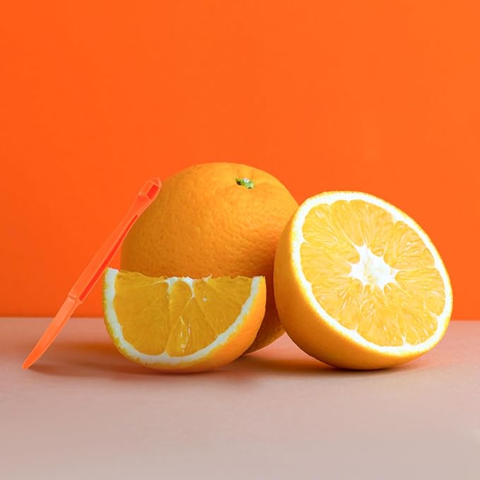10pcs Orange Peeler Tool, Long Handle Serrated Citrus Peel Cutter Easy Hold Plastic Vegetable Lemon Slicer Fruit Opener Remover Kitchen Gadget Chef Tools