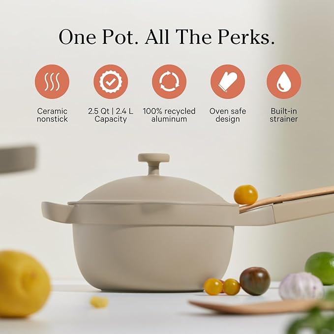 Our Place Mini Cookware Duo | 6-Piece Ceramic Cookware Set with Mini Always Pan & Mini Perfect Pot | Induction & Oven Safe up to 450°F | Nonstick, PFAS-Free Non-Toxic Cookware | Steam