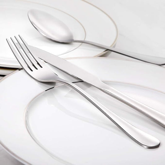 Hiware Dinner Forks Set, Food-Grade 18/8 Stainless Steel Forks Silverware, Mirror Polished, Dishwasher Safe - Set of 12, 8 Inches