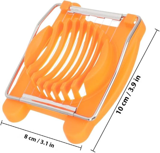 DOITOOL Creative Egg Slicer and Fruit Cutter Set, 4pcs Handheld Food Slicer for Home Kitchen, Sturdy Plastic Green and Orange Handles, Convenient DIY Cooking Tool for Egg and Fruit