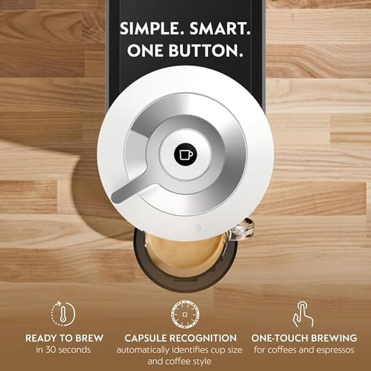 Nespresso Vertuo Next Coffee and Espresso Maker by De'Longhi with Aeroccino Milk Frother, White