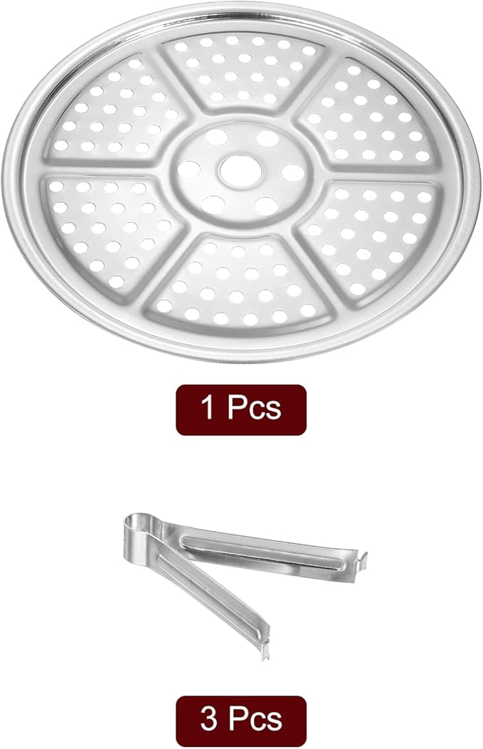 uxcell Stainless Steel Steamer Rack with Stand, 8.6 Inches Pot Steaming Tray for Steamer Cookware Instant Pressure Cooker, Silver Tone