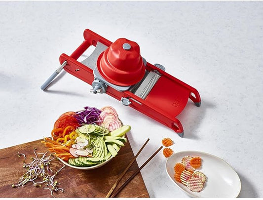 DE BUYER MANDOLINE SWING PLUS RED, Stainless Steel, 44.5 x 19.5 x 15 cm