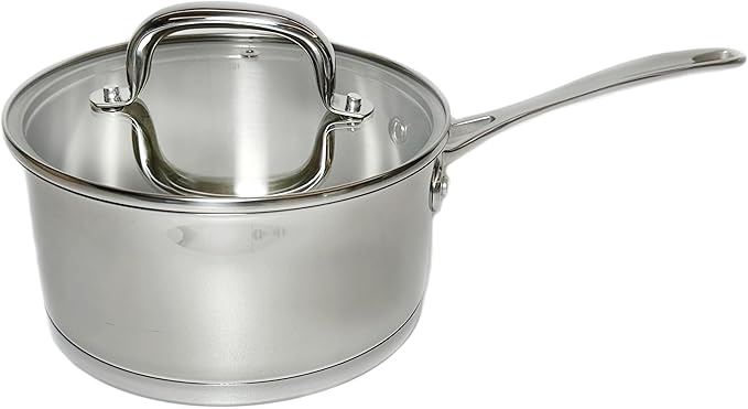 MAGGOPAN Stainless Steel Saucepans Impact Bonded Right Angles SS Saucepan 3.3QT 20cm